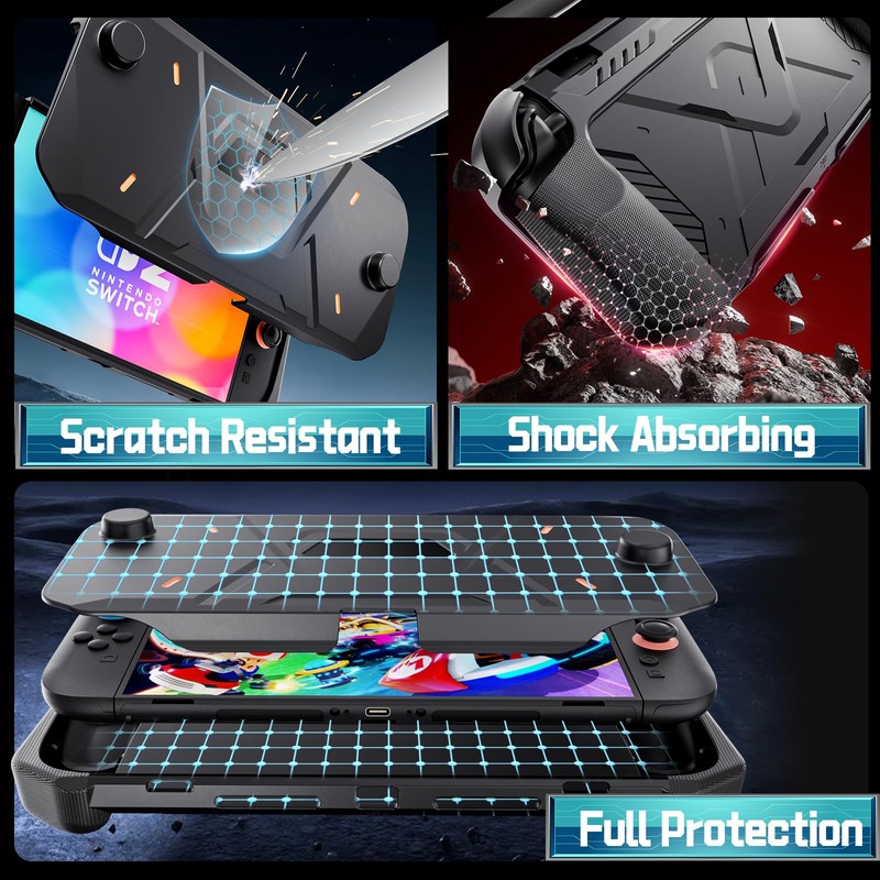 Switch 2 Case for 2 2025，Hard Mecha Style Drop Resistant