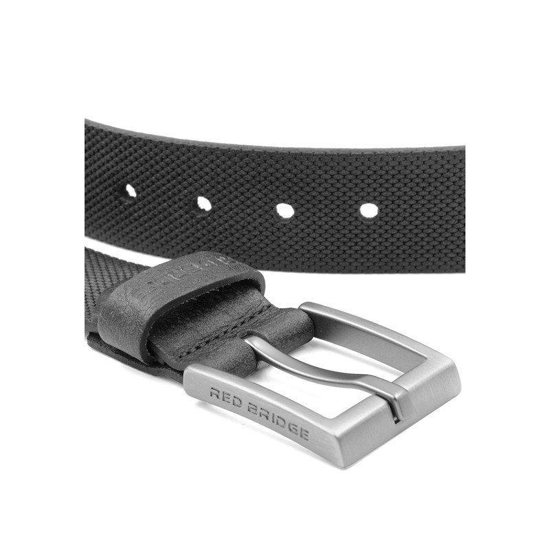 Redbridge Men's Genuine Leather Belt Scratched Honeycomb Black 105