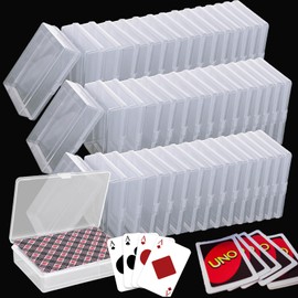 33Pcs Playing Card Case Clear Plastic Deck Box Card Game Organizer, Playing Card Holder Plastic Card Game Holder Case, Clear Trading Card Storage Box Small Playing Card Deck Box-3.8x2.7x0.94 Inch