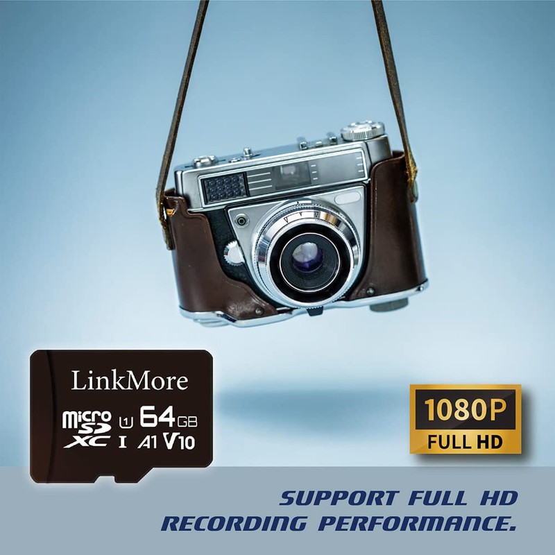 LinkMore 64GB MicroSDXC Card with U1/A1 / V10 / SD