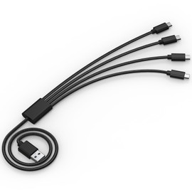 Anbeston USB C Cable 4 in 1 - USB A to 4 USB C Charging Cable 20inch Multi USB C Splitter Charger Cord with 4 Type C Port for Wireless Microphone Voice Recorder MP3 Player Bluetooth Speaker