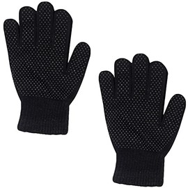 True Face Mens Womens Gloves Adults Magic Mittens Stretch Winter Warm Soft Regular Fit 2 Pack Black