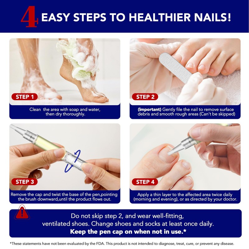 4Pcs Nail Care Pens, Moisturizing Nail Strengthener for Discoloured Nails