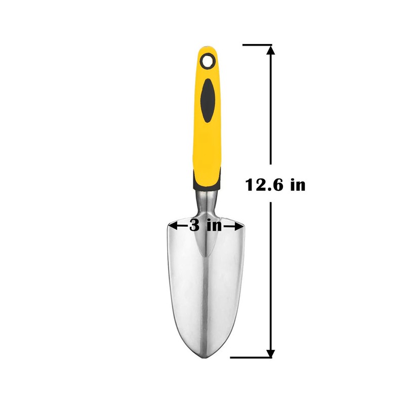 Gardening Shovel Yellow Digging Trowel for Lawn Planting Alloy Spade