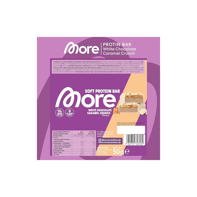 MORE Protein Bar, 10er Box, 10 x 50 g, White