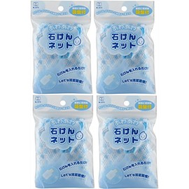Kokubo Kogyosho Kokubo Soap Net, 3D Foaming Mesh Material, Blue Soap Net, Set of 4