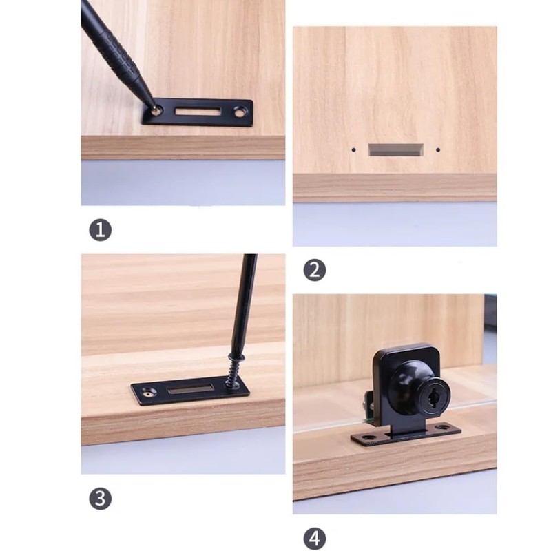 2 Pcs Double-Open Glass Cabinet Lock,Safety Lock,Zinc Alloy Glass Door