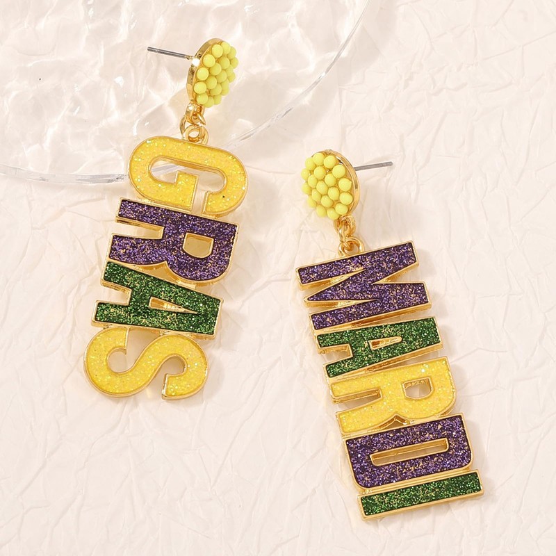 Mardi Gras Earrings Mardi Gras Outfit Shirts for Women Purple