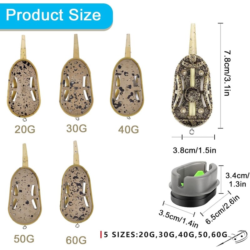 Carp Fishing Feeders Method Feeder with Fishing Weights 20g-60g Quick