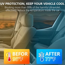 Car Side Window Sun Shade for Toyota Tundra 2022-2025 2026, Car Window Shades with Breathable Mesh, Sun Blocker for Privacy and Sun Protection for Napping Camping Travel