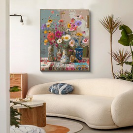 PRASIO Paint by Numbers Kit for Adults Beginner, Flowers Adult Paint by Number Kits on Canvas, DIY Acrylic Watercolor Oil Paint by Number for Adults for Home Decor Gift 16x20 Inch