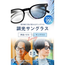 Fujita Optical Dimming Sunglasses, Lens Density Changes with UV Amount, Men's, Women's, UV Reduction, Wellington, Boston, Sports, Melanin, CL Series, CL-2304A