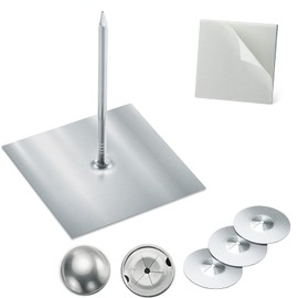 150pcs/50set Self Stick Insulation Pin, 1.5 Inch Self Locking Round Insulation, Aluminum Insulation Hangers Cap Washers, for Foam Board Wall Floor Ceiling Perforated Insulation pins (150pcs)