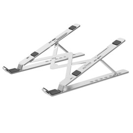 mofiloong Desktop Convenient Folding Computer Stand Aluminum Alloy Ultra-Thin Multi-Functional Lifting Small Heat Dissipation Notebook Stand (银色)