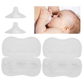 Finever Nipple Shields for Nursing Newborn for Women Breastfeeding Baby Premium Contact Nippleshield for with Latch Difficulties or Flat or Inverted Nipples Clear (20mm/0.78inch, 4, Count)