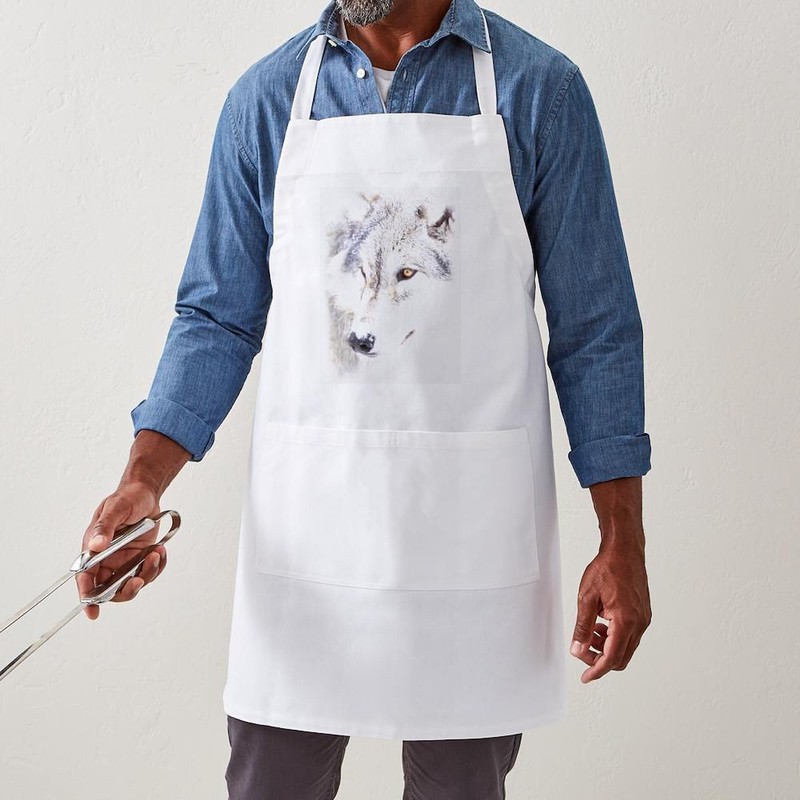CafePress Wolf Pup Kitchen Apron with Pockets, Grilling Apron, Baking