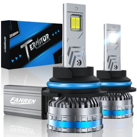 FAHREN 9004/HB1 Light Bulbs, Upgraded 120W 55000LM Bright Fog Lighting Bulb, 6500K Cool White IP68 tire lights Waterproof,Quick Installation, Pack of 2