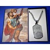 St. Christopher Stainless Steel Dogtag pendant, 24" chain