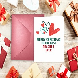 BESAXA Funny Christmas Card for Teacher, Merry Christmas Teacher Card, Teacher Christmas Card for Her, Holiday Gifts for Teachers
