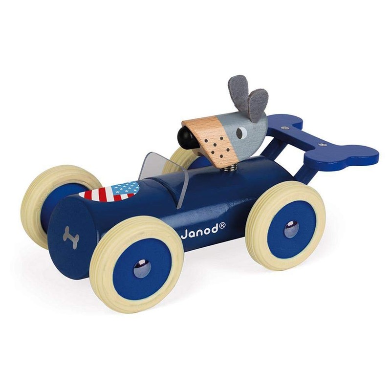 Janod Wooden Spirit Car - Steve The Dog - Ages
