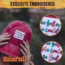 ROISEPOSIE She Believed She Couldn’t so God Did Patch, 3 Inches Iron On/Sew On Embroidered Applique Fabric God Worship Patches for Clothes Backpacks Hat Jeans, Faith Embroidery Patches for Christians