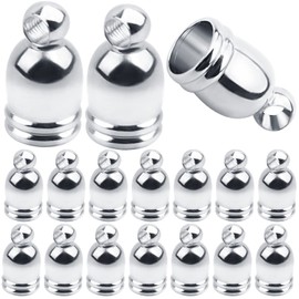 Aylifu 100pcs Brass Cord End Caps Tassel Caps Glue in Barrel Leather Ends Caps Findings Kit for DIY Necklace Bracelet Tassel Craft Jewelry Making, White Golden