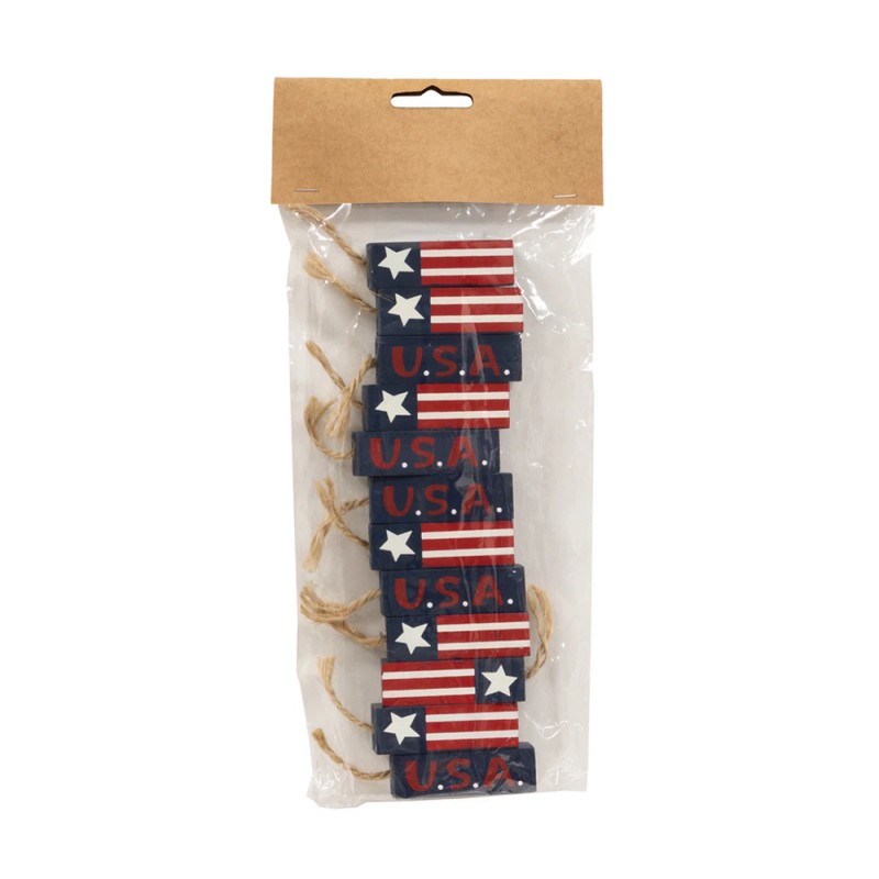 CWI Patriotic Decor - July 4th Wood Fire Crackers 12pc