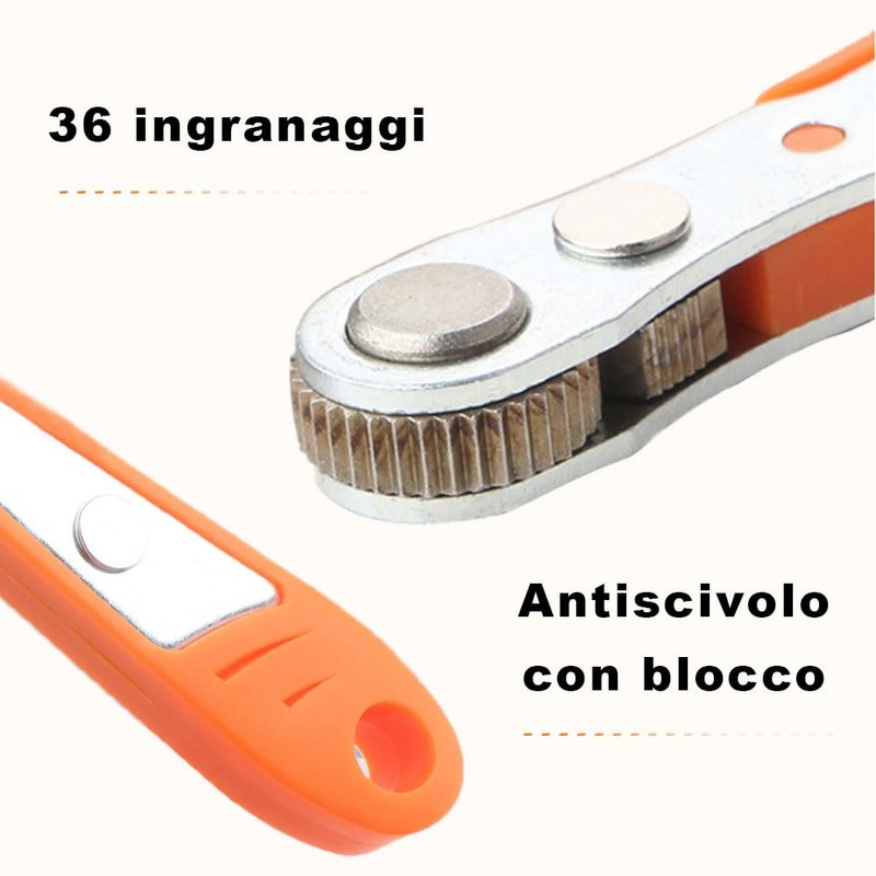 Voarge 1/4 Inch Magnetic Ratchet Wrench with 10 Screwdriver Bits