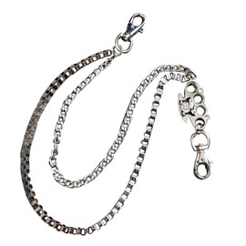 White Fang AZ125 Wallet Chain Belt, Fashionable, Fall Prevention, Lock, Key Ring, Men's, Women's,, Silver