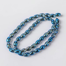 Novborcz58PCS Faceted Barrel Crystal Glass Jewelry MakingShaped Beads Vertical Hole Faceted Glass Spacer Beads for DIY Crafting Findings Bracelet Necklace Jewelry Making 8X11mm(Ink Blue)