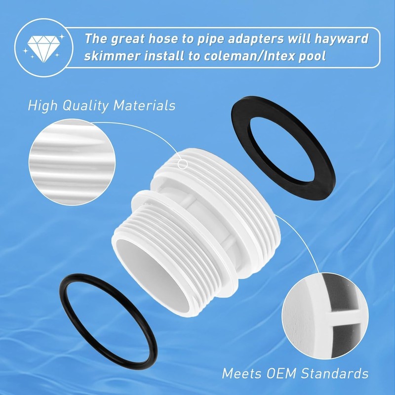 2 Set 4560 40mm to 1 1/2" Hose Conversion Adapters