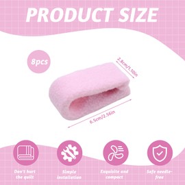TULEBOLIAN 8 Pcs Duvet Clips, Non-Slip Duvet Cover Clips to Keep Duvet in Place, Quilt Clips for Blanket Bed Sheet Curtain Socks Mattress Covers(Pink)
