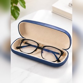 Hard Shell Eyeglasses Case for Daily Eyewear Storage – Pearlescent PU Exterior for Reading Glasses and Everyday Travel
