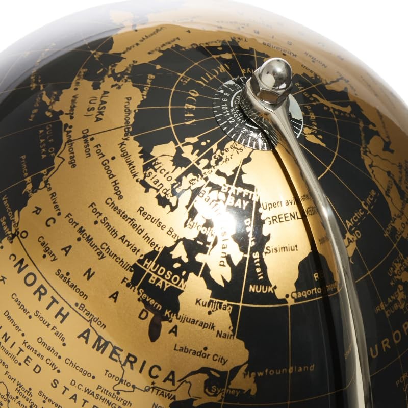 Decorative World Globe on Tripod Stand – 17" Black and