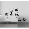Wall4Stickers Cats Stickers, Kitchen Wall Decal, Jumping Funny Cats Catching