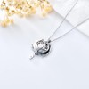 Dragon Necklace 925 Sterling Silver Heart Aurora Borealis Crystal Dragon