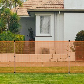 Goleray 4'Hx87‘L Mesh Fence Chicken Wire Net Barrier Cover Temporary Fencing for Poultry Dogs Pet, Swimming Pool Safety Fence Privacy Screen Panels for Outside Garden Netting, Orange