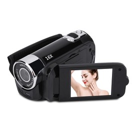 Yunir Video Camera Camcorder Digital Camera Recorder Full HD 1080P 2.4" 270 Degree Rotation 16X Digital Zoom Vlogging Camera Recorder (EU Plug)