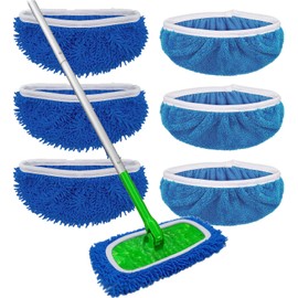 Reusable Microfiber Mop Pads Washable Wet Pads Compatible with Refills Pads for Swiffer Sweeper Wet & Dry Sweeping Cloths Mop Head Replacement for Household Cleaning