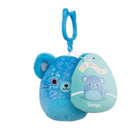 Squishmallows Sarge Blue Jaguar Clip-On Plush 3.5" Wildlife Squad Collection Ultra Soft Polyester