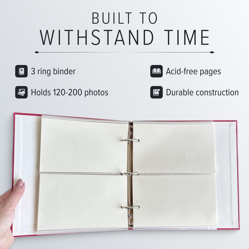 Gallery Leather Compact Photo Album for 4x6 Pictures, Holds 120