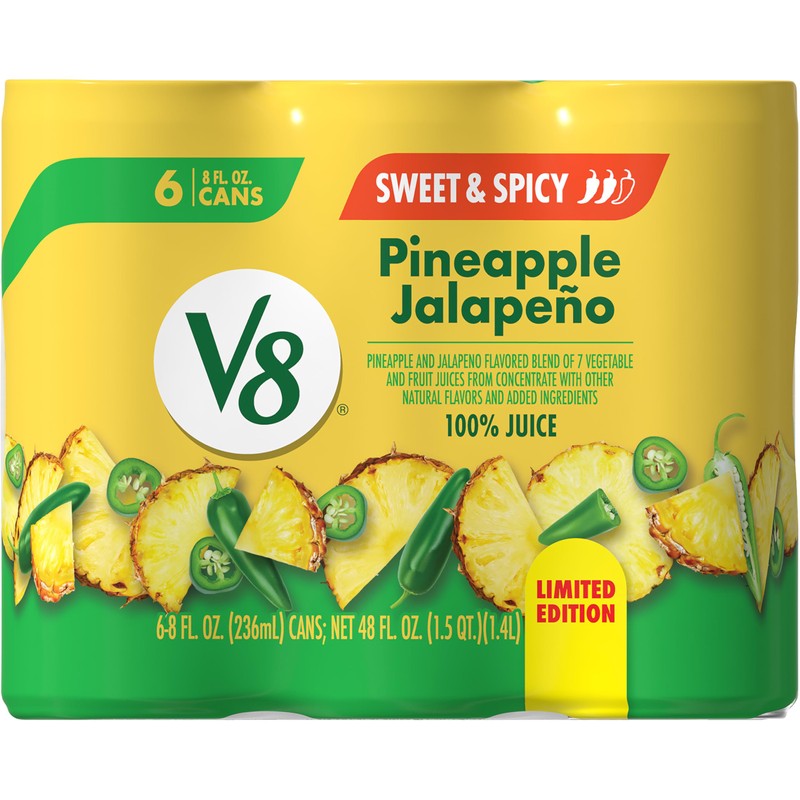 V8 Pineapple Jalapeno 100% Fruit and Vegetable Juice, 8 fl