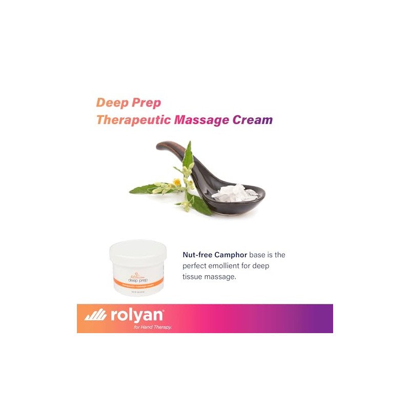 Rolyan Deep Prep Crema de masaje terapéutico, 8 onzas