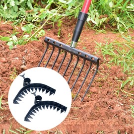 Generic 2 Pieces, Weed Removal Tools, Gardening Weed Removal Rakes Sturdy Practical Multipurpose Metal Remover for Farm Lawn Backyard