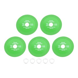 Yetaha 5 PCS Glass Ceramic Diamond Cutting Blades, Rock Slab Grinding Disc, Green Cutters for Grinding Marble Ceramic Jade Crystal Wine Bottles Glass Tile(15mm Wide)