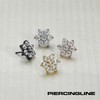 PIERCINGLINE Titanium Labret with Push Fit Crystal Flower Piercing Ear