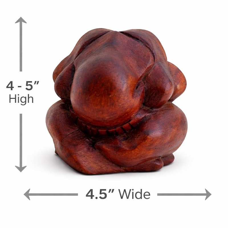 Weeping Buddha Yogi Meditation Wood Statue - OMA Brand