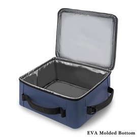 Linkidea Large Capacity Insulated 12 Can Lunch Cooler, Hard Shell Molded Bottom, Water-Resistant Exterior, Day Trip Lunch Box, Reusable Lightweight Cooler Bag (Navy Blue)