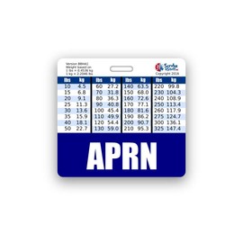APRN Badge Buddy Horizontal w/Height & Weight Conversion Charts (Standard, Navy)