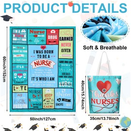 Mindsoft 10 Pcs Christmas Nurse Gift for Women Nurse Day Appreciation Gift Set Nursing Np LPN CNA Rn Throw Tumbler Bear